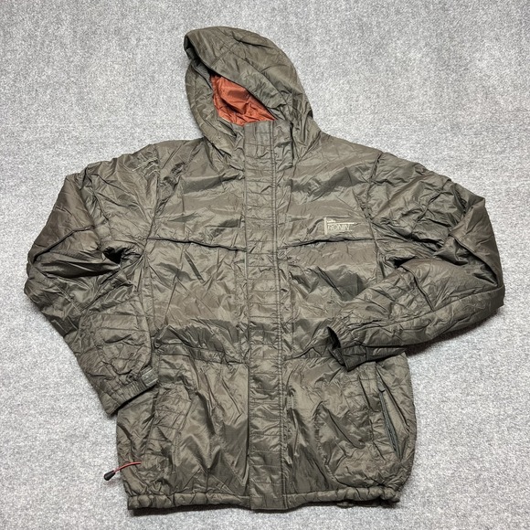 Burton Ronin La Cosa Nostra Jacket Mens Small Green Hooded Insulated Ski Snow